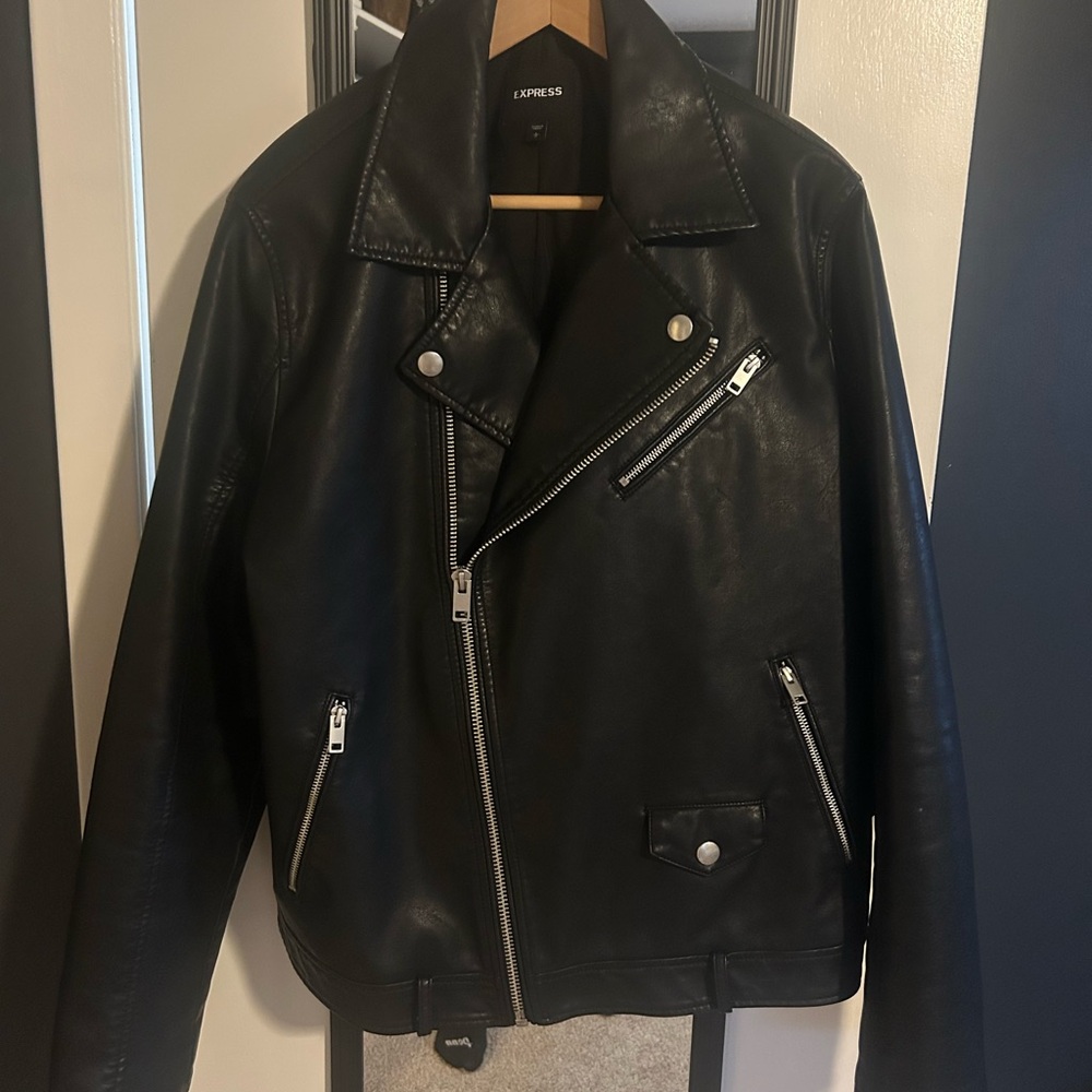 Express Men's Black Leather Jacket